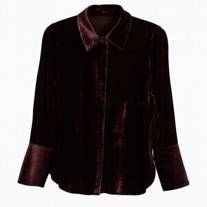 Democracy Petite Velvet Button-Front Shirt